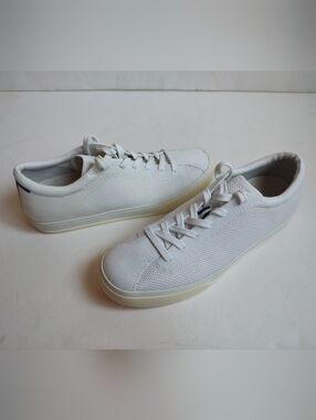 Rothy's Rothys Lace Up Sneakers Bright White Knit Soft Casual Size 8.5 Flexible
